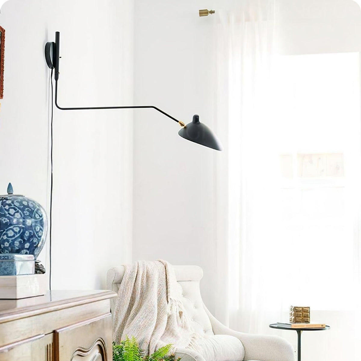 Applique Serge Mouille - Lampe Murale Design - Bras Mobiles