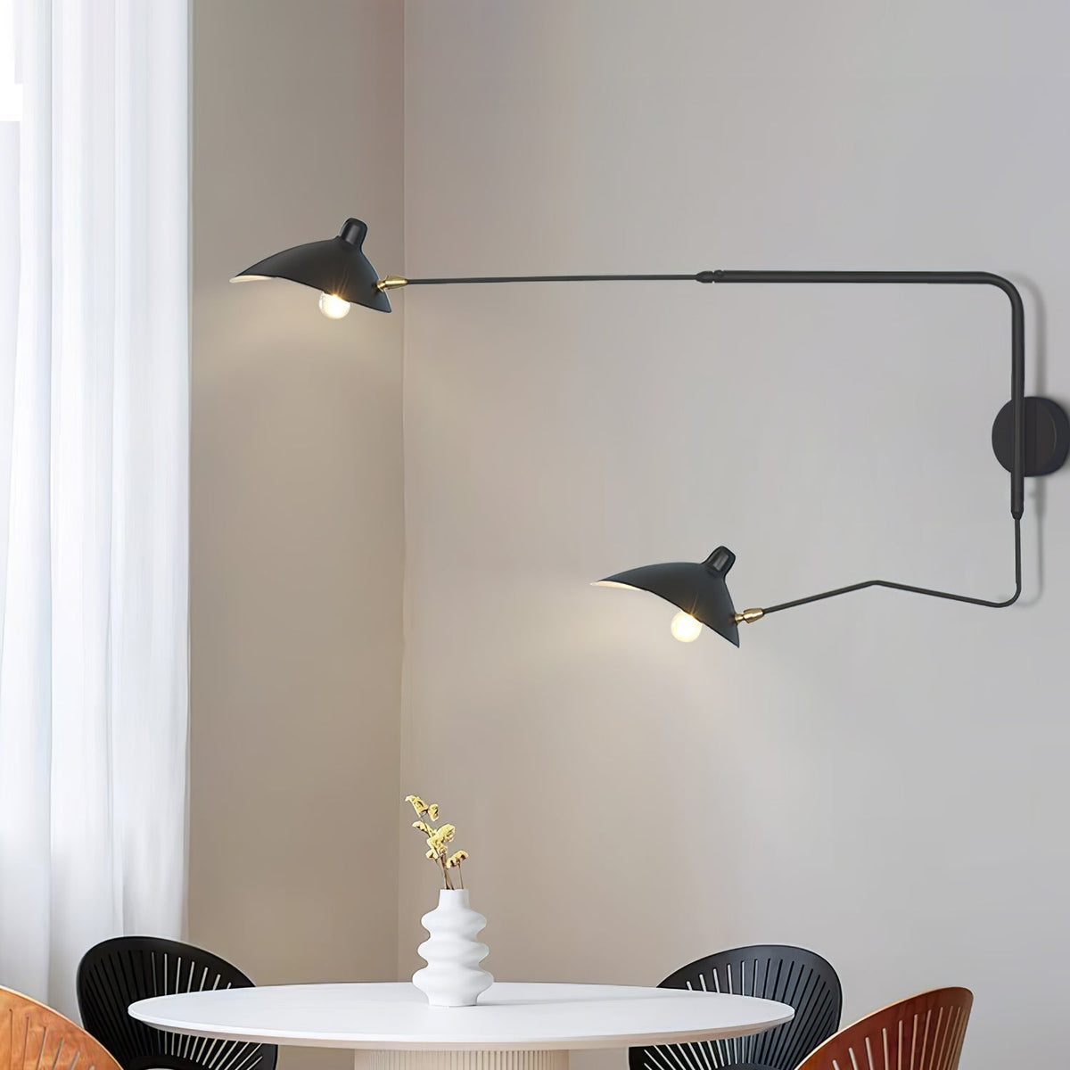 Applique Serge Mouille - Lampe Murale Design - Bras Mobiles