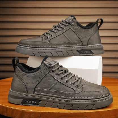 Baskets Hommes Effet Cuir – Confort et Style Urbain