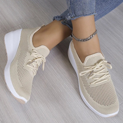 Baskets Légères Respirantes à Lacets Femme – Chaussures Confortables et Stylées