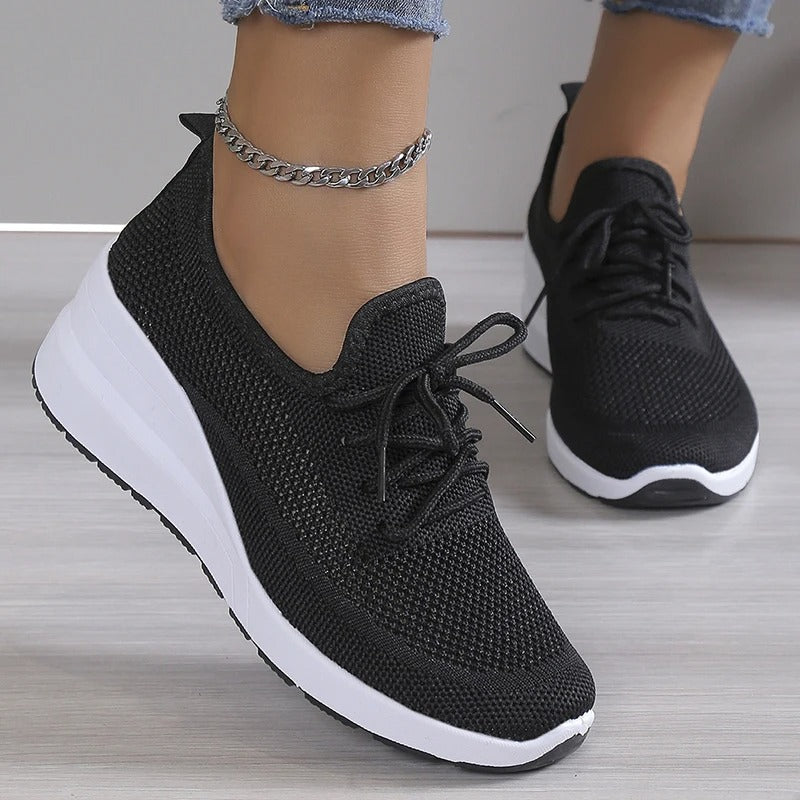 Baskets Légères Respirantes à Lacets Femme – Chaussures Confortables et Stylées