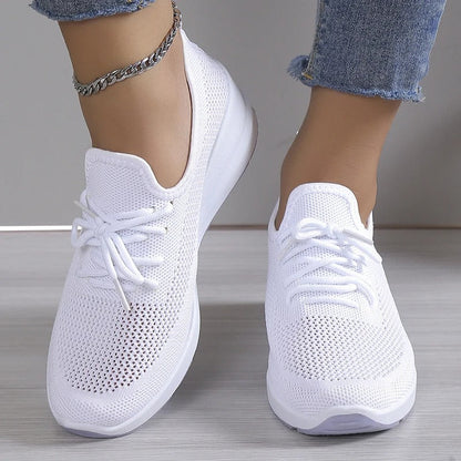 Baskets Légères Respirantes à Lacets Femme – Chaussures Confortables et Stylées