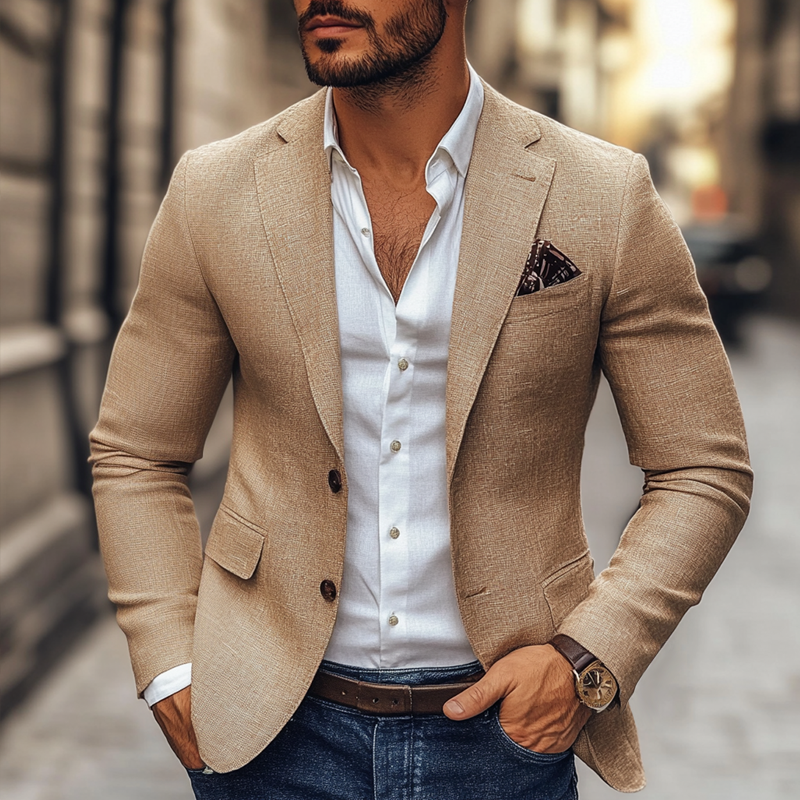 Blazer Décontracté à Deux Boutons pour Homme : Élégance Moderne