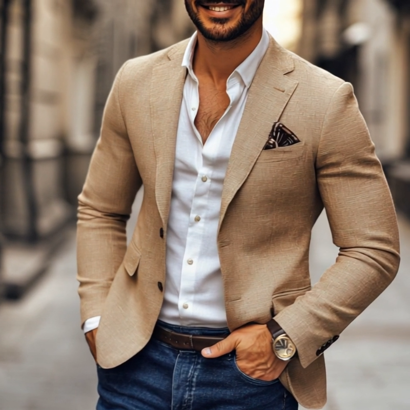 Blazer Décontracté à Deux Boutons pour Homme : Élégance Moderne