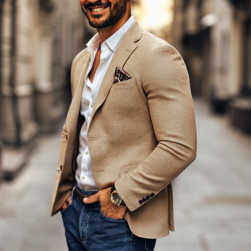 Blazer Décontracté à Deux Boutons pour Homme : Élégance Moderne