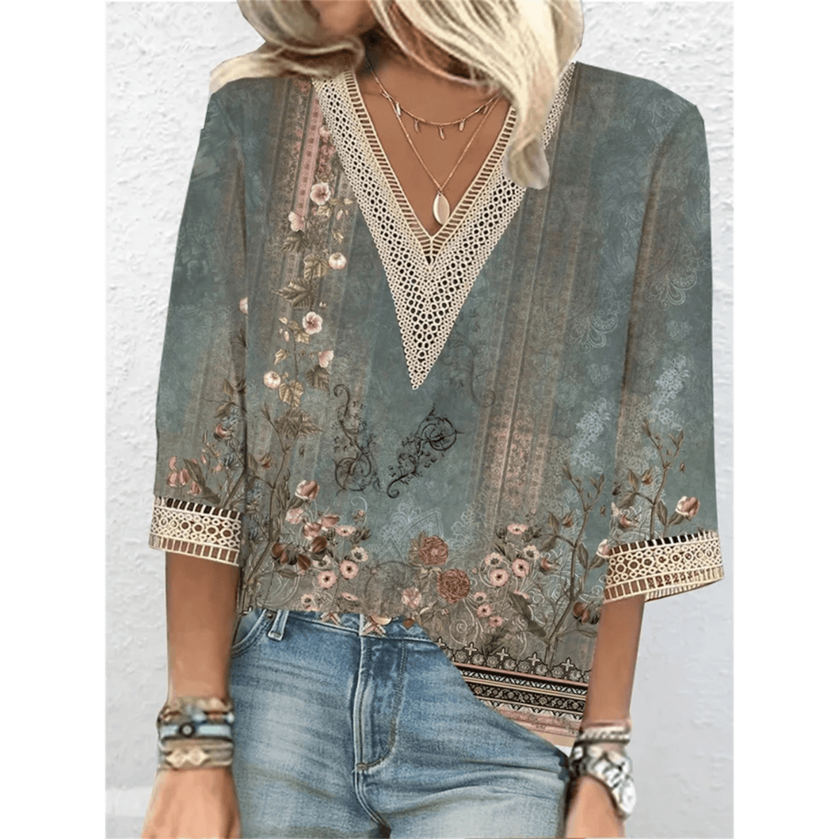 Blouse Élégane à Col V pour Femmes – Style Chic et Raffiné