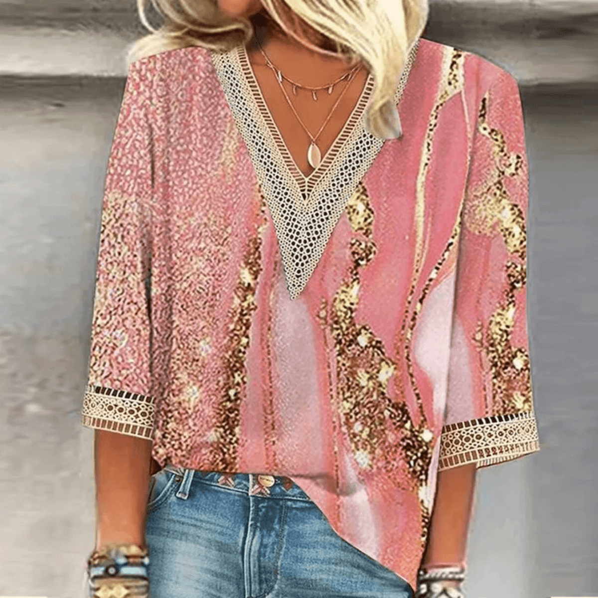 Blouse Élégane à Col V pour Femmes – Style Chic et Raffiné