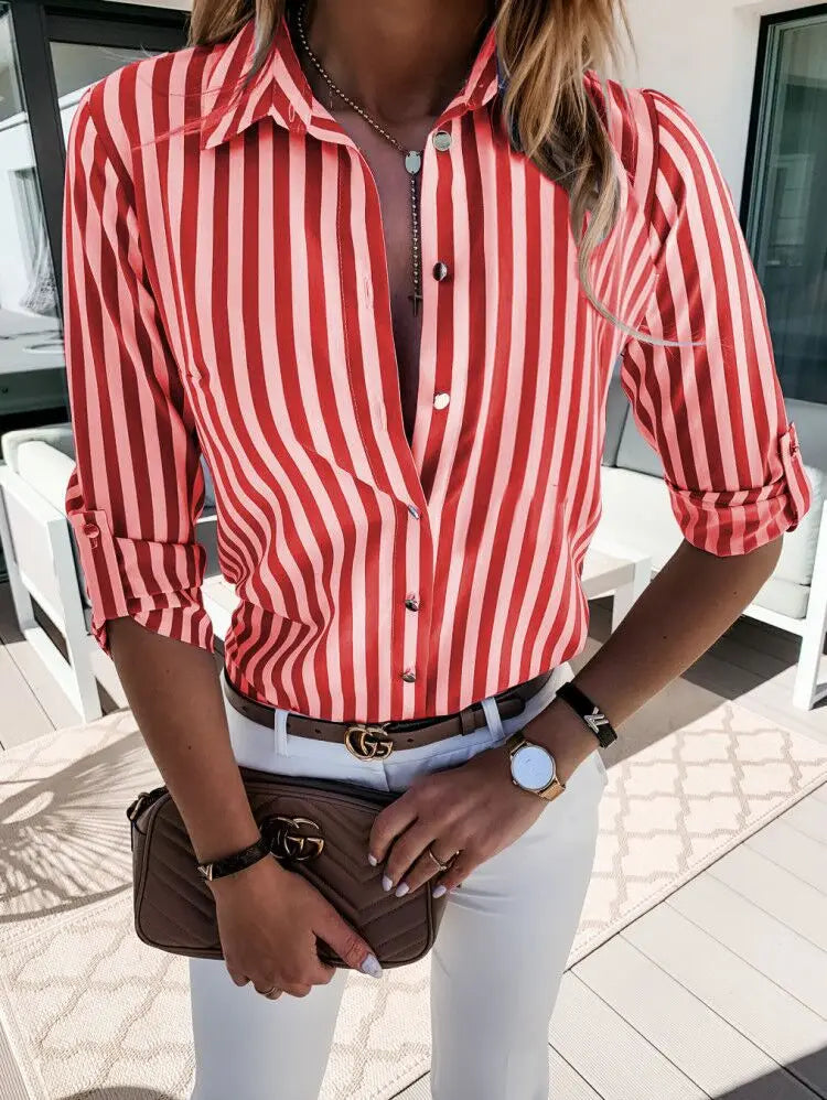 Blouse à Rayures Élégante pour Femmes - Style Intemporel