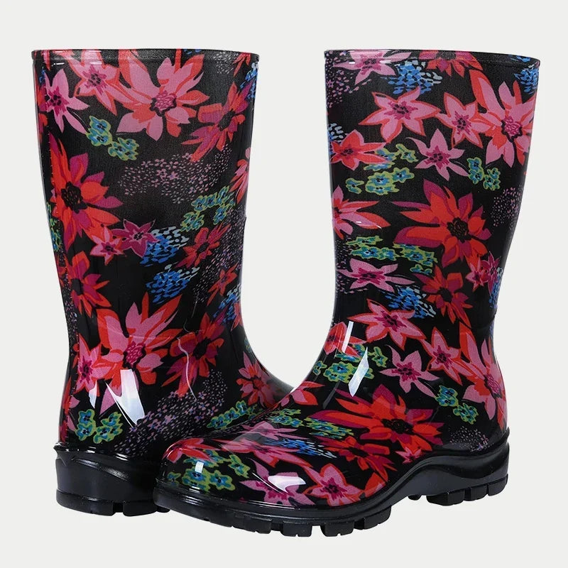 Bottes de Pluie Imperméables Élégantes pour Femme