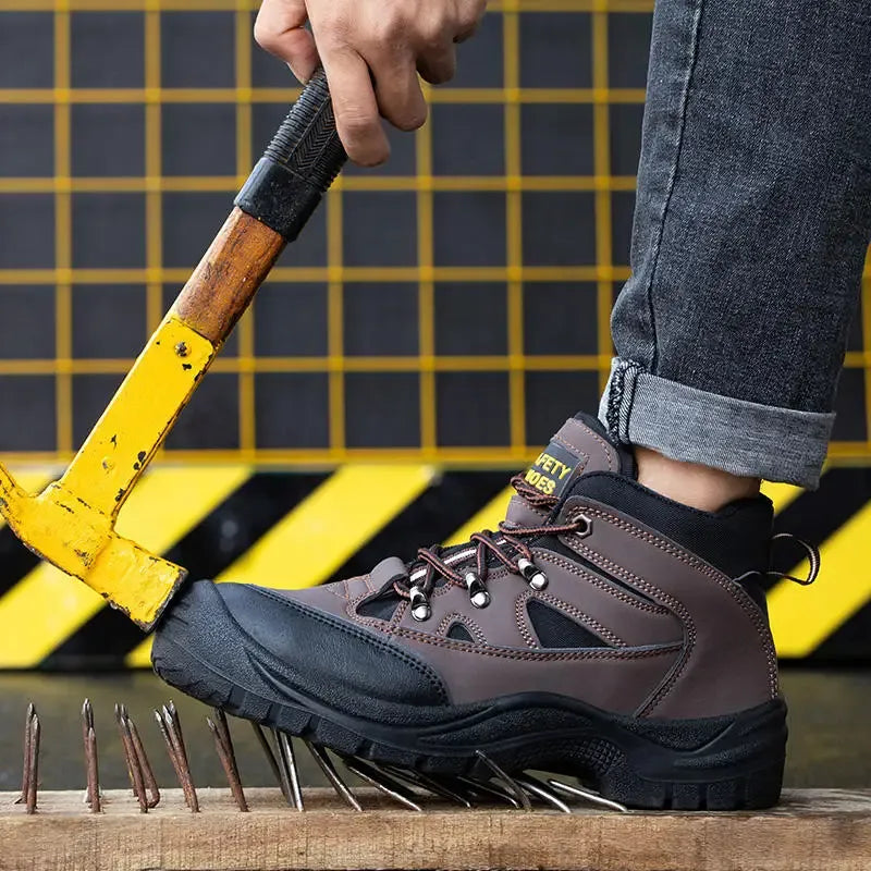 Bottes de Sécurité Légères pour Hommes - Embout Acier Marron