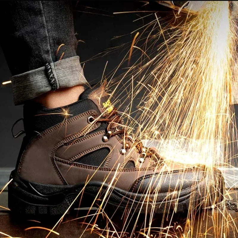 Bottes de Sécurité Légères pour Hommes - Embout Acier Marron