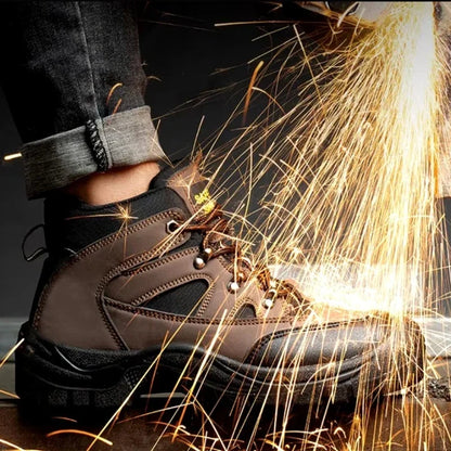 Bottes de Sécurité Légères pour Hommes - Embout Acier Marron