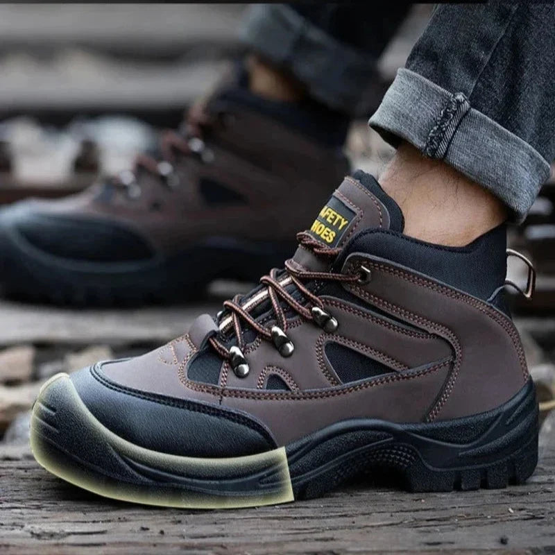 Bottes de Sécurité Légères pour Hommes - Embout Acier Marron