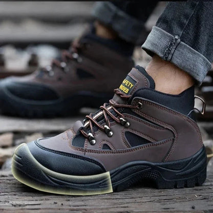 Bottes de Sécurité Légères pour Hommes - Embout Acier Marron