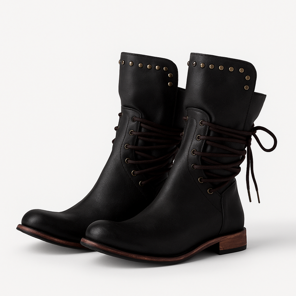 Bottes Montantes Confortables pour Femmes avec Lacets | Idéales Automne Hiver