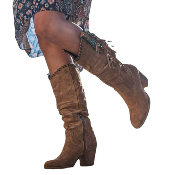 Bottes Western pour Femmes - Style Automne avec Talon Épais