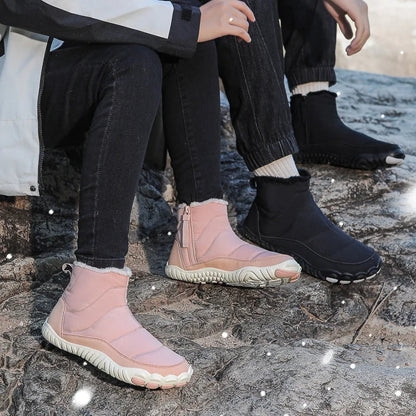 Bottines d'Hiver Chaudes Unisexes – Confort Pieds Nus et Imperméables