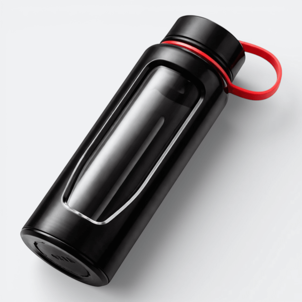 Bouteille en Verre Gourde Noir Charbon - | AïtaVia