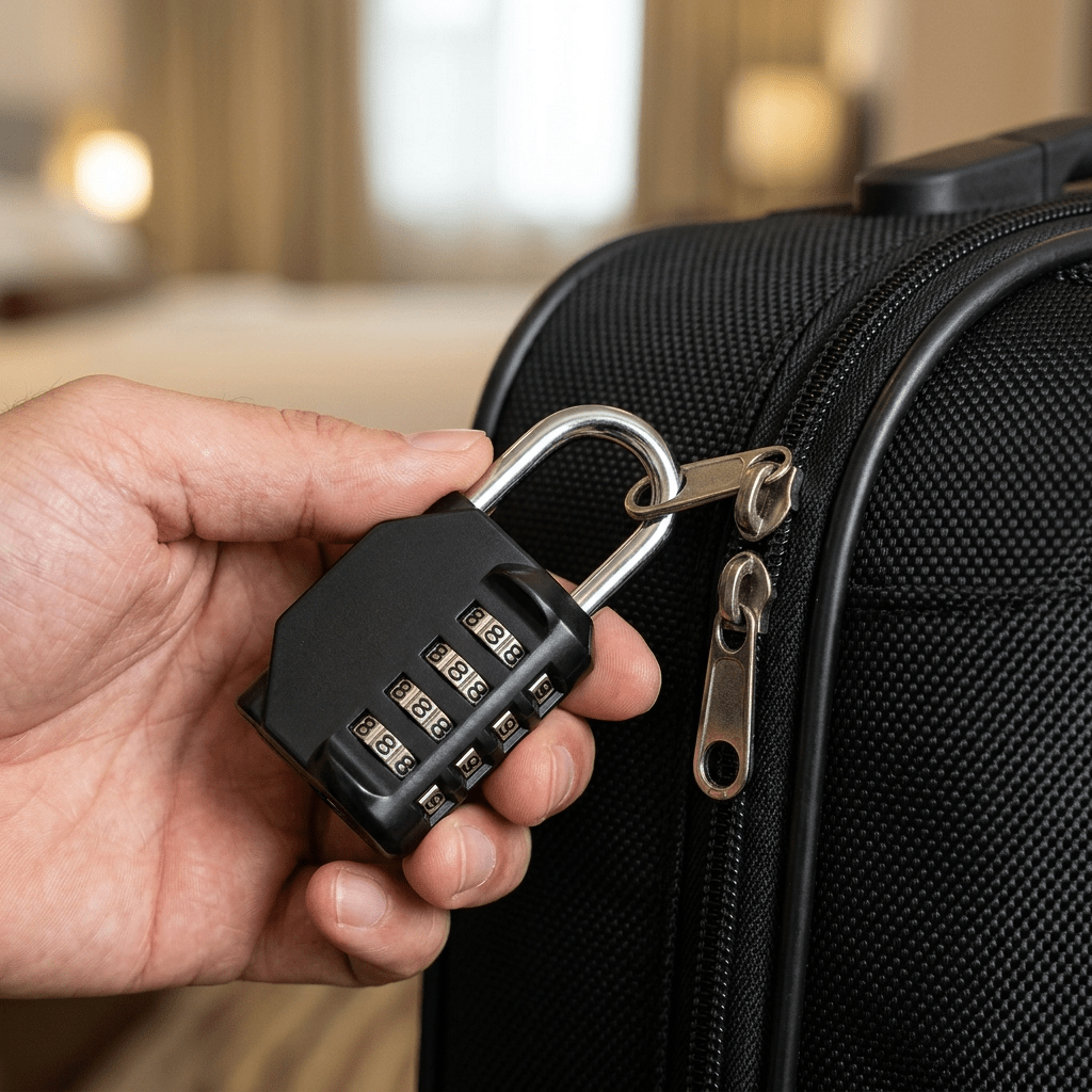 Cadenas Code 4 Chiffres Valise Gris Clair - | AïtaVia