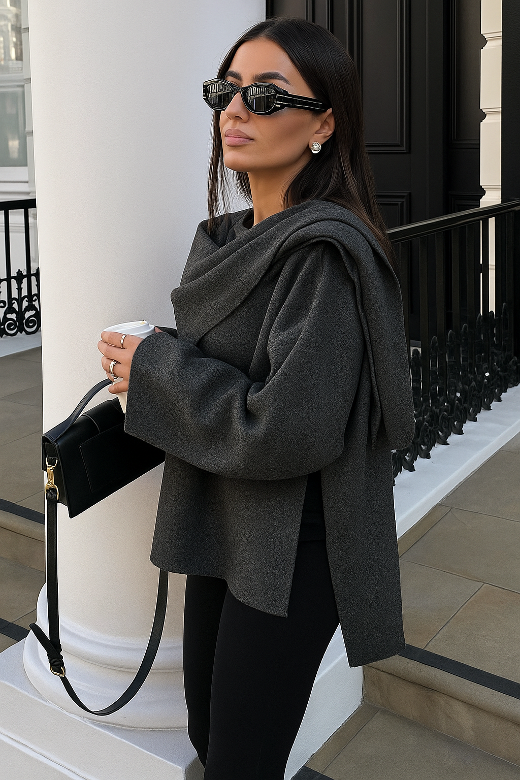 Cape Écharpe Asymétrique Femme – Élégance Oversize et Confort Chic