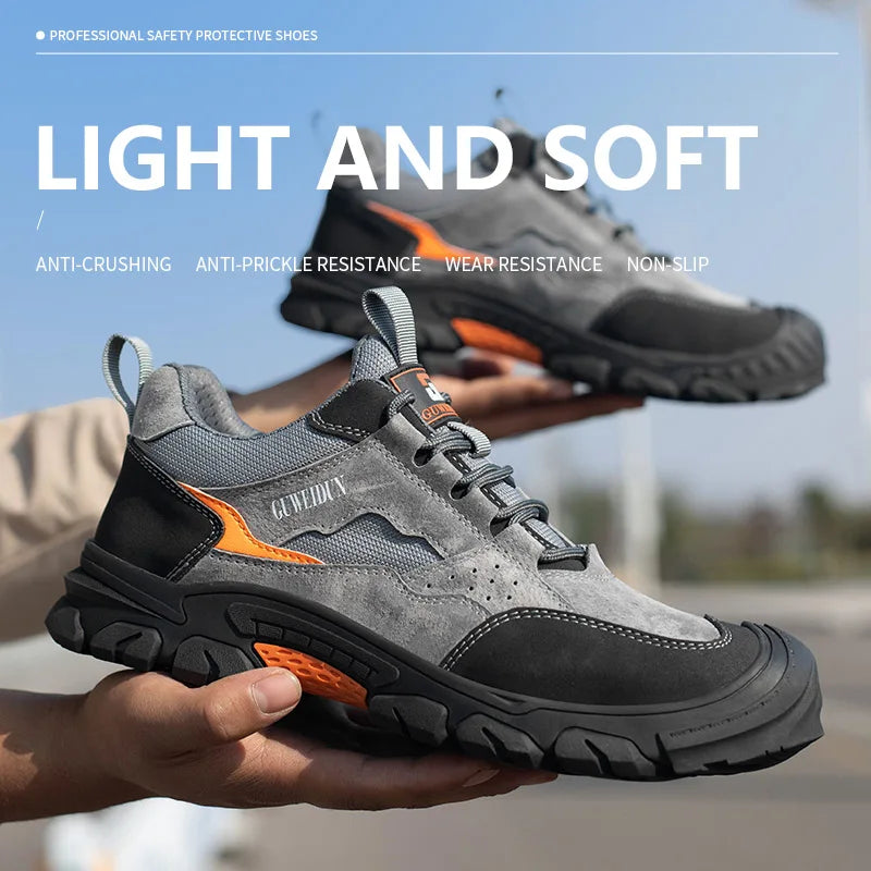 Chaussures de Sécurité Mixtes en Cuir PU Respirant
