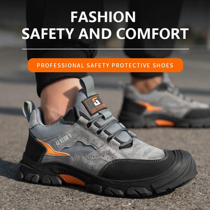 Chaussures de Sécurité Mixtes en Cuir PU Respirant