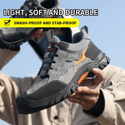 Chaussures de Sécurité Mixtes en Cuir PU Respirant
