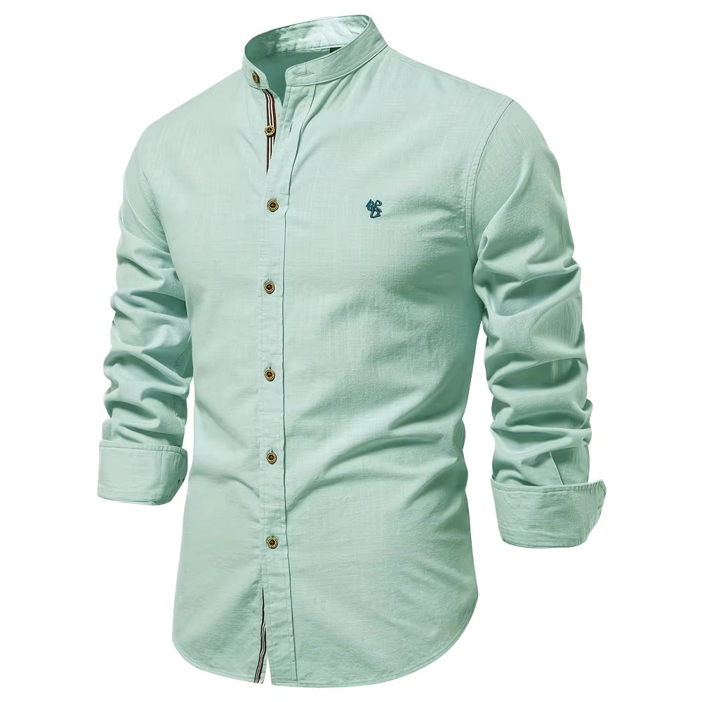 Chemise Col Mao - Élégante & Moderne