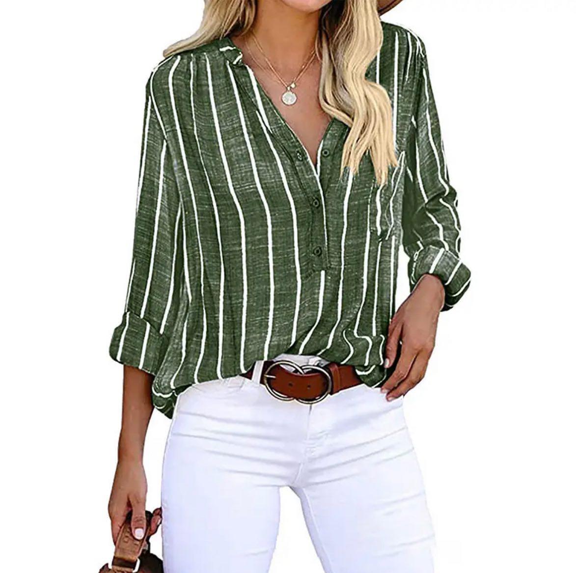 Chemise Femme Rayée Ample et Polyvalente – Confort Élégant au Quotidien