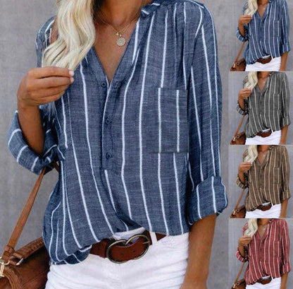 Chemise Femme Rayée Ample et Polyvalente – Confort Élégant au Quotidien
