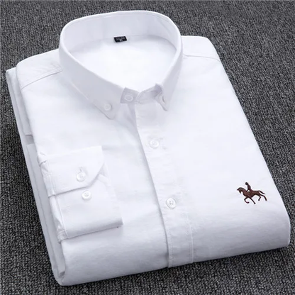 Chemise Classique Rayée - Élégante avec Broderie