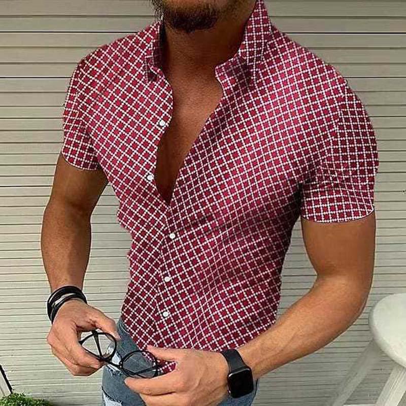 Chemise Plaid à Manches Courtes pour Hommes - Style Décontracté