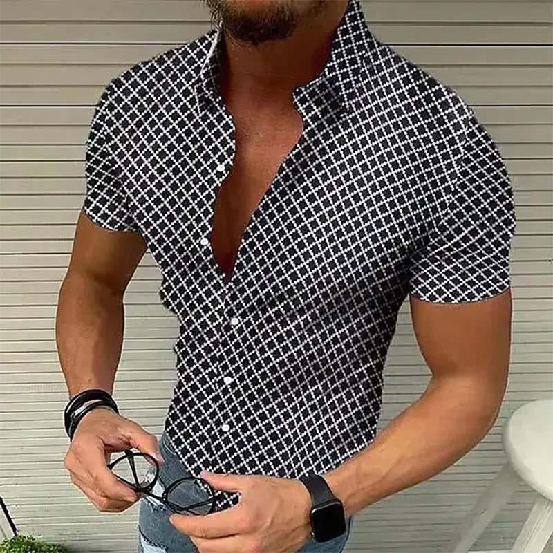Chemise Plaid à Manches Courtes pour Hommes - Style Décontracté