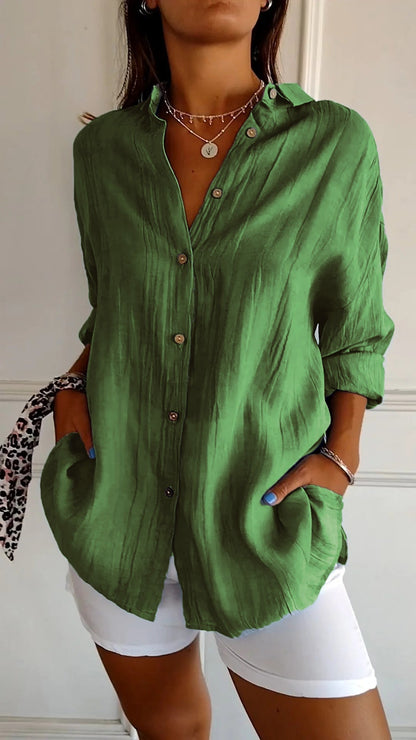 Chemise Femme Élégante et Légère - Design Plissé Chic