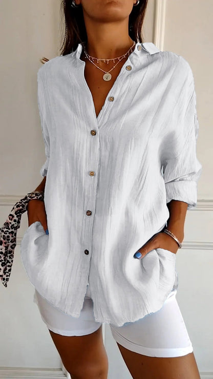 Chemise Femme Élégante et Légère - Design Plissé Chic