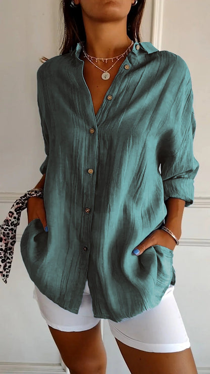 Chemise Femme Élégante et Légère - Design Plissé Chic