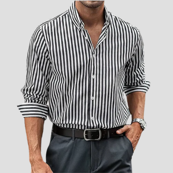 Chemise Rayée Homme - Élégance Intemporelle et Confort