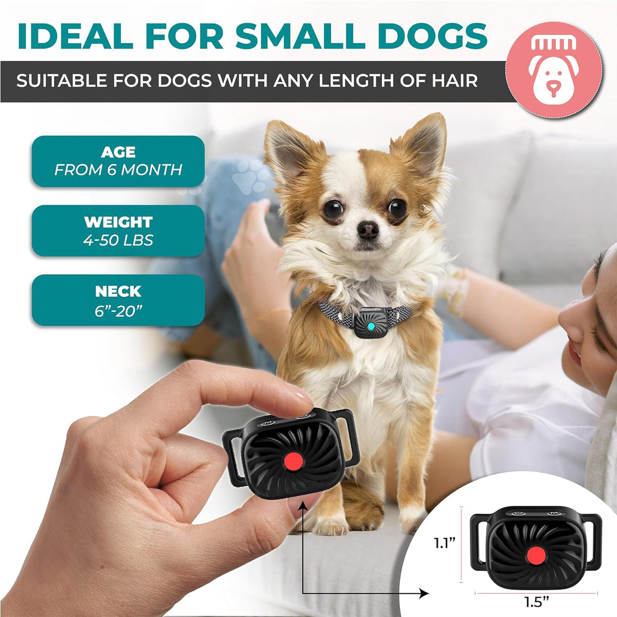 Collier Anti-Aboiement - PetSilence - Solution Douce pour Chien