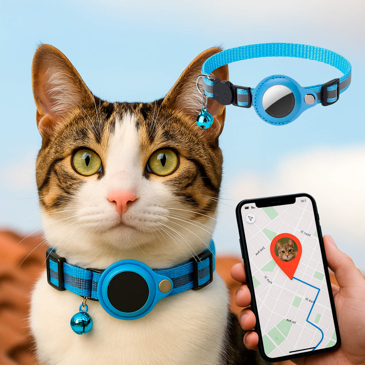 Collier GPS pour chats - Sécurité Réfléchissante et Confort