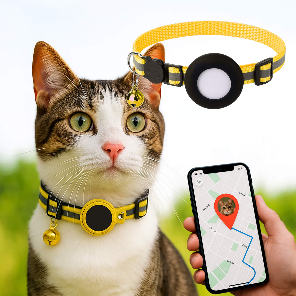 Collier GPS pour chats - Sécurité Réfléchissante et Confort