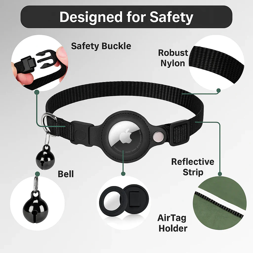 Collier GPS pour chats - Sécurité Réfléchissante et Confort