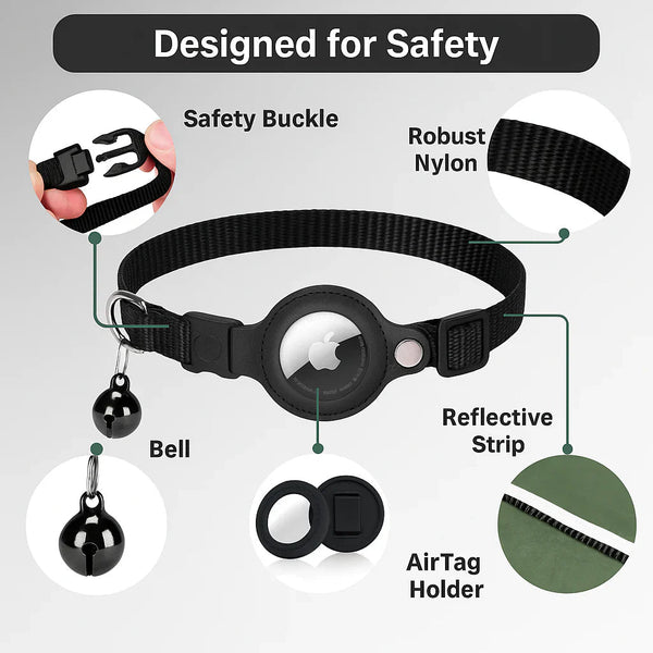 Collier GPS pour chats - Sécurité Réfléchissante et Confort