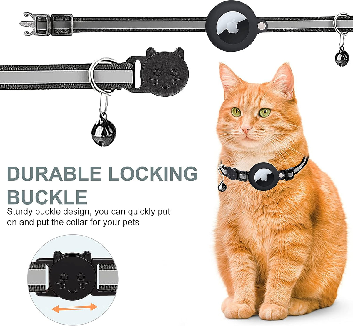 Collier GPS pour chats - Sécurité Réfléchissante et Confort