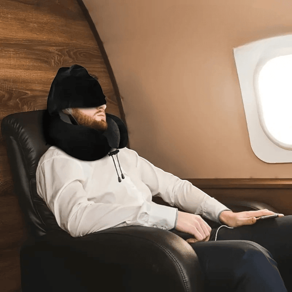 Coussin de Voyage avec Capuche Gris Pierre - | AïtaVia