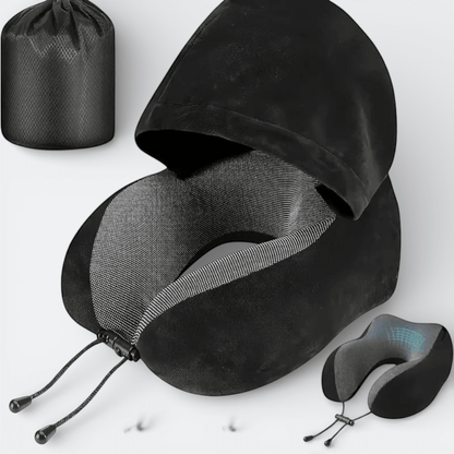 Coussin de Voyage avec Capuche Gris Pierre - | AïtaVia