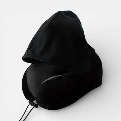 Coussin de Voyage avec Capuche Noir Charbon - | AïtaVia