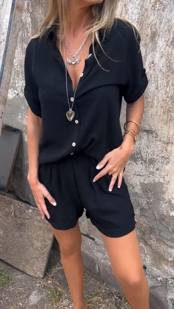 Ensemble Femme Décontracté Chemise & Short Chic – Tenue Été Légère