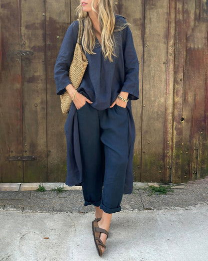 Ensemble Tunique & Pantalon Femme – Élégance Décontractée d'Été
