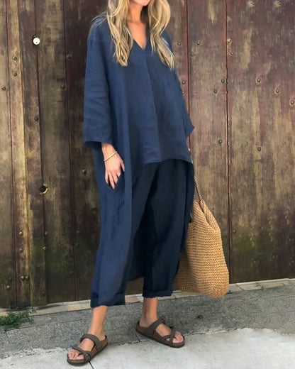Ensemble Tunique & Pantalon Femme – Élégance Décontractée d'Été