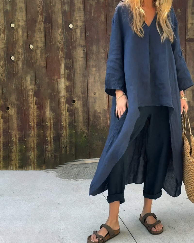 Ensemble Tunique & Pantalon Femme – Élégance Décontractée d'Été